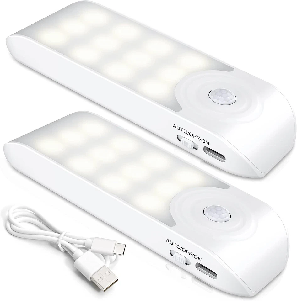 Luce Notturna(2 Pezzi), Lampada LED Ricaricabile USB Con Sensore Di Movimento, O - Immagine 1 di 1