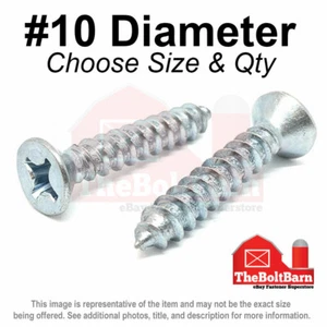 # 10 Phillips Flat Head Self Rose Sheet Metal Screws Zinc (Pick Length & Qty) - Imagen 1 de 2