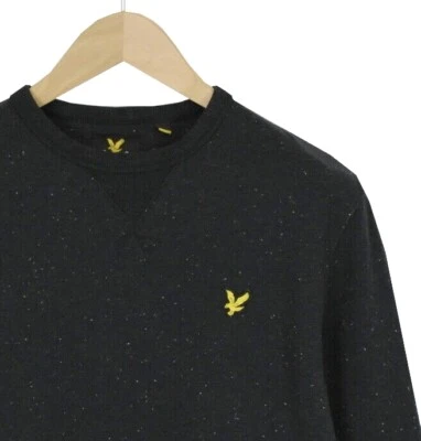 LYLE & SCOTT | Mens Black Cotton Knit Crew Neck Pullover Sweater | Size Medium - Image 1 of 4