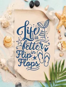 Life Is Better In Flip Flops Metal Sign Nautical Theme Home Gift Mum Sister Her - Picture 1 of 1