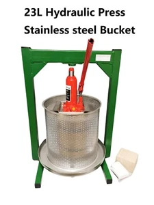 New 23L Stainless Steel Apple/Fruit Press With Hydraulic Jack Aid for Wine/Cider - Picture 1 of 10