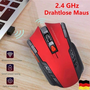 Laptop Mute Maus Drahtlose Silent Schnurlos Gaming Funk Wireless Mouse Mäuse USB - Bild 1 von 3