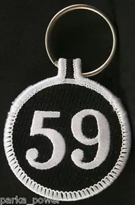 59 Portachiavi, Cinquantanove, Cafe Racers, Ton Up, Motociclette britanniche, Ricamato - Foto 1 di 1