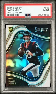 2021 Panini Select DAVIS MILLS Field Level WHITE 19/35 Texans Rookie QB PSA 9! - Picture 1 of 3