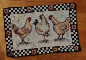 Three Roosters Tapestry Fabric Placemats (#EBRTR~9527) - Picture 1 of 1