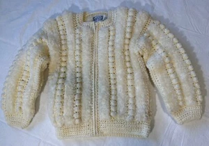 Geoffrey Ltd Mujer Grueso Puff Suéter Blanco De Colección Pequeño Pesado Crochet Abrigo - Imagen 1 de 19