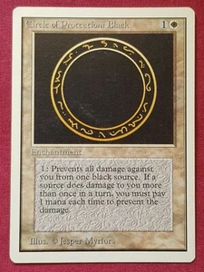 Magic The Gathering UNLIMITED CIRCLE OF PROTECTION BLACK white card MTG - Picture 1 of 2
