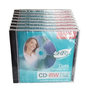 Lot of 8 CD-RW Blank Discs 700MB 4x-12x Imation Data Rewritable Media NEW Sealed - Picture 1 of 7