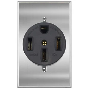 Salida de montaje al ras receptáculo NEMA 14-50R 50 A, panel rectangular 3 P 4 W 125 V - Imagen 1 de 7