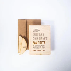 Tarjeta de felicitación de madera - uno de mis padres favoritos - Imagen 1 de 5