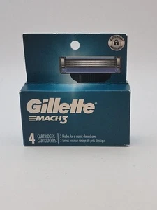 NIP Gillette Mach3 Men's Razor Blade Refill Cartridges - 4 Count, Unopened - Picture 1 of 10