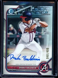 2022 Bowman Draft Chrome Drake Baldwin Rifrattore Auto Rookie #48/499 - Foto 1 di 2