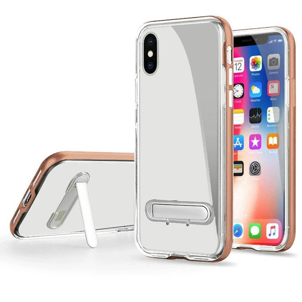 GSA Hybrid Kickstand Case For iPhone XS Max(6.5") Clear Rose Gold - Image 1 of 1