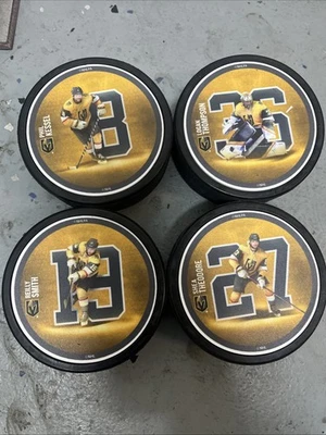 4 Vegas Golden Knights Pucks Kessel Smith Theodore Thompson NHL Hockey Capitals - Image 1 of 3