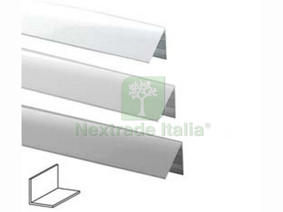 5PZ PROFILO ANGOLI UGUALI IN ALLUMINIO MM.10X10 MT.2 ARGENTO: - Immagine 1 di 1