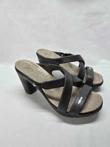 CROCS Cyprus IV 3.5 Inch Heel Espresso Brown Women's Size 7- RARE - Picture 1 of 7