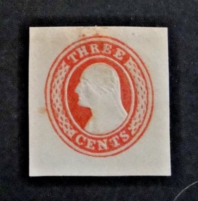 US Stamped Envelope U9 3c 1854 Cut Square Red - Image 1 of 2