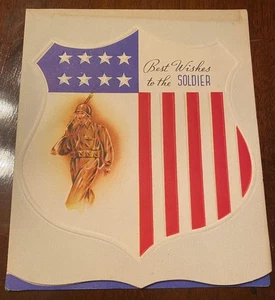 Unused World War II Era Best Wishes To the Soldier Card - Picture 1 of 1