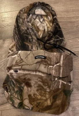 Realtree Camo Hood Hat Balaclava 4 In 1 W Slide Toggle Gaiter Muzzle Fleece EUC - Image 1 of 4