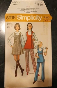 Simplicity 8916 Tunika Pullover ungeschnitten Schnittmuster fehlt Größe 10 B 33 1/4" Vintage 60er - Bild 1 von 5