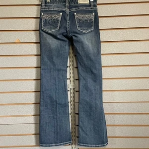 Rock & Roll Cowgirl Girls Jeans Size 12 Embellished Pockets Boot Cut Denim - Picture 1 of 6