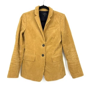 J.Crew Wide Wale Cord Blazer Jacke Damen Größe 2 hellbraun hellbraun zwei Knöpfe - Bild 1 von 6