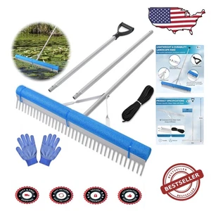 Easy Install 36-Inch Aquatic Weed Rake with Comfort Grip & Rust-Resistant Design - Picture 1 of 9