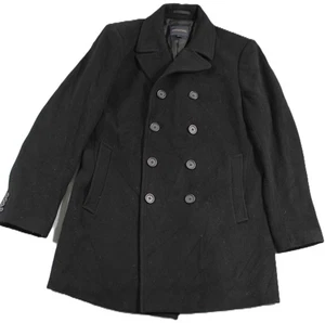 Banana Republic Coat Mens Large Wool Cashmere Peacoat Double Breasted Winter - Picture 1 of 7