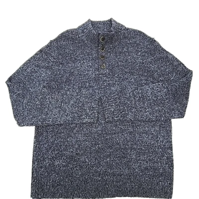 Johnston & Murphy Sweater 1/4 Button Wool Blend Blue Size XL Mock Neck Shirt - Image 1 of 4