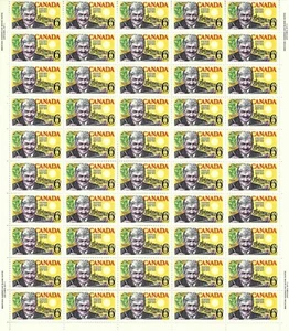 CANADA - MINT SHEET OF 50 STAMPS - VFNH - SCOTT 504 - STEPHEN LEACOCK - 1969 - Picture 1 of 1