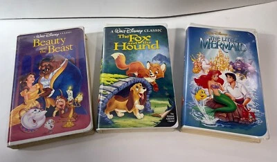 Black Diamond Walt Disney RARE Beauty and Beast Little Mermaid Fox Hound VHS Lot - Image 1 of 4