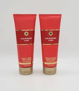 Bath & Body Works Strawberry Flirt Ultimate Hydration Body Cream 8 oz Set of 2 - Picture 1 of 3
