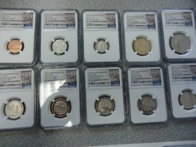 2017 S 225TH ANNIVERSARY ENHANCED UNCIRCULATED NGC  MS 70 Certified 10 COIN SET - Image 1 of 4