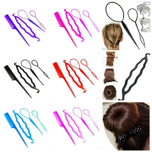 4 Pcs Set Styling Clip Bun Maker Hair Twist Braid Ponytail Tool Accessories ML - Picture 1 of 7