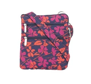 Travelon Double Zip Crossbody Bag - Painted Floral - Picture 1 of 5