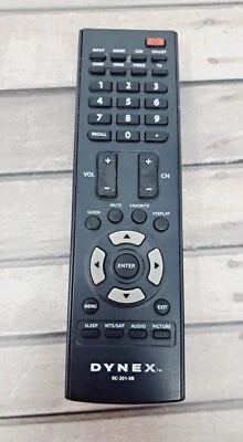 Dynex RC-201-0B Remote Control Tested Working LCD TV DX-LCD22-09 DX-LCD32-09 - Image 1 of 4