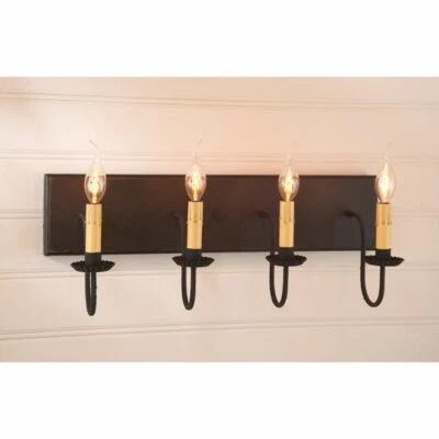 Luz de tocador de madera en negro - 4 luces Foto 1 de 2