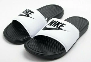 NIKE BENASSI JDI MEN'S SLIDE WHITE / BLACK 343880 100   - Picture 1 of 8