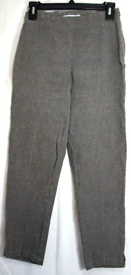 Marsh Landing Black & Gray Checked Side Zip Pants Leggings Size 8 Petites EUC - Image 1 of 4