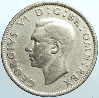 1940 Great Britain United Kingdom UK GEORGE VI Silver Half Crown Coin i101966 - Image 1 of 3