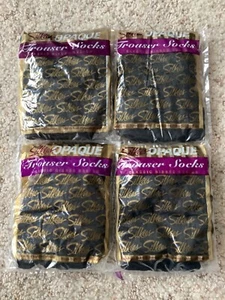4 Packages SILKIES Opaque Ribbed TROUSER SOCKS One Size BLACK 091028 - Picture 1 of 2