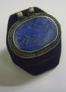 kazak tribal nomadic 1 Large Lapis Lazuli oval pendant renaissance festivl 48814 - Picture 1 of 9