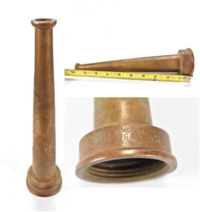 "Ugello acqua tubo antincendio in ottone vintage POWHATAN 10" - Foto 1 di 9