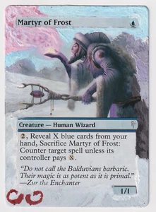 Altered Martyr of Frost MP MTG Magic Hand Painted Unique Custom Extended Art! - Picture 1 of 2