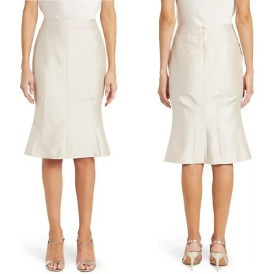 Falda AKRIS A-Line Godet Cintura Alta Sirena Mezcla Lana Ajuste Acampanado Talla 4 Foto 1 de 4