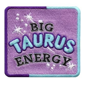 Big Taurus Energy Patch Constellation Zodiac Box Embroidered Iron On - Picture 1 of 2