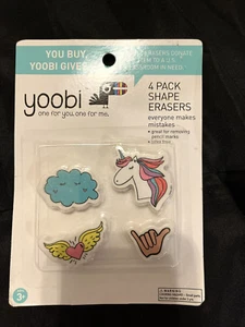 Yoobi 4 Pack Erasers with Unicorn and 3 Other shapes of Erasers School Supplies - Picture 1 of 2