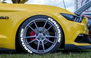 TIRE LETTERING BADASS permanent Stickers fits UNIVERSAL16"-24" 4 TIRES SET 1.25" - Picture 1 of 3