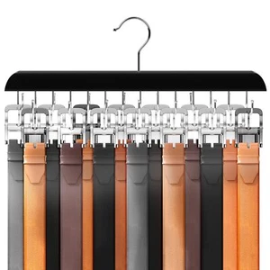 Wooden Belt Organizer ,Tie and Belt Hanger for Closet with 14 Hooks - Picture 1 of 5