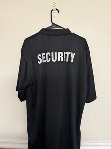 Black 'Security' Shirt - Black Moisture Wicking SECURITY Polo Summer Shirt - Picture 1 of 2